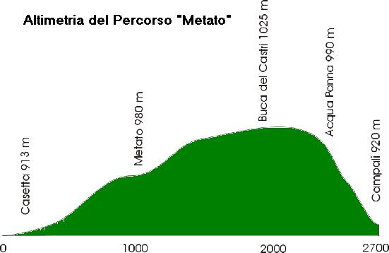 Altimetria del Percorso Metato