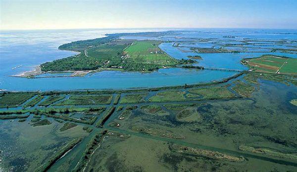 Veduta aerea della Valle Cavanata e del canale Primero