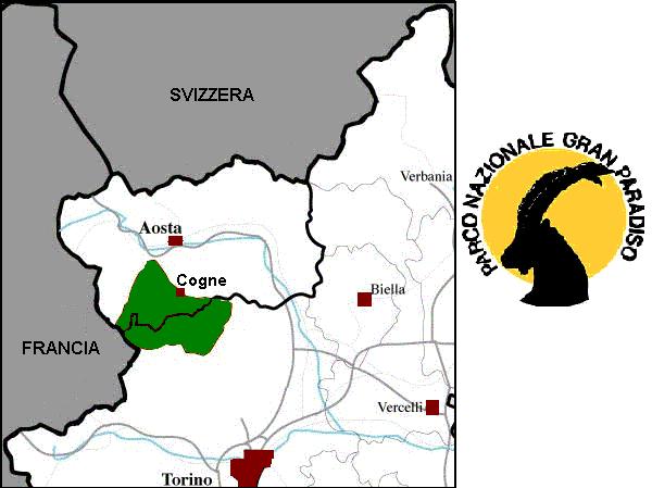 Mappa e logo del Parco Nazionale del Gran Paradiso